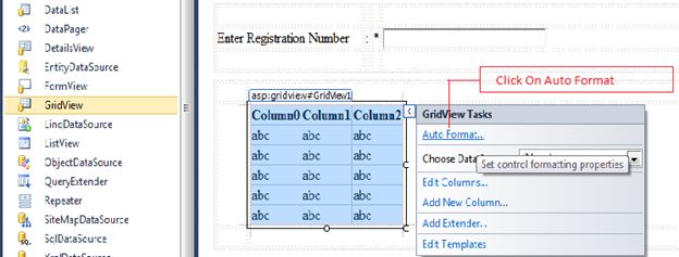 Select and Click on Auto Format